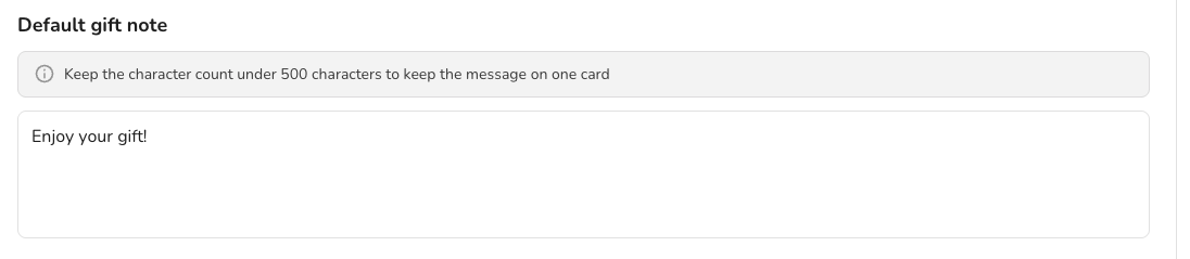 Default gift note location