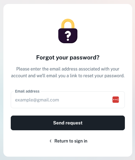 Forgot your password form