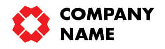Example company logo with a red icon