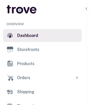 Main navigation menu with Storefronts item