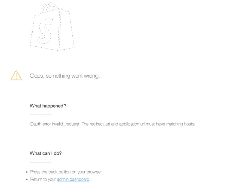 OAuth error invalid_request message in Shopify