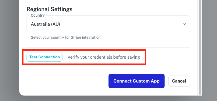 Test Connection results with checks