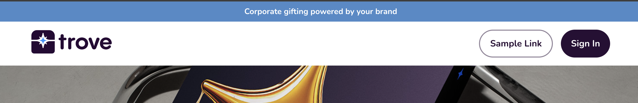 Storefront header with a Sample Link and Sign In button