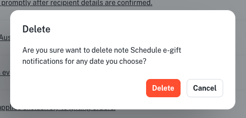 Confirm removal dialog