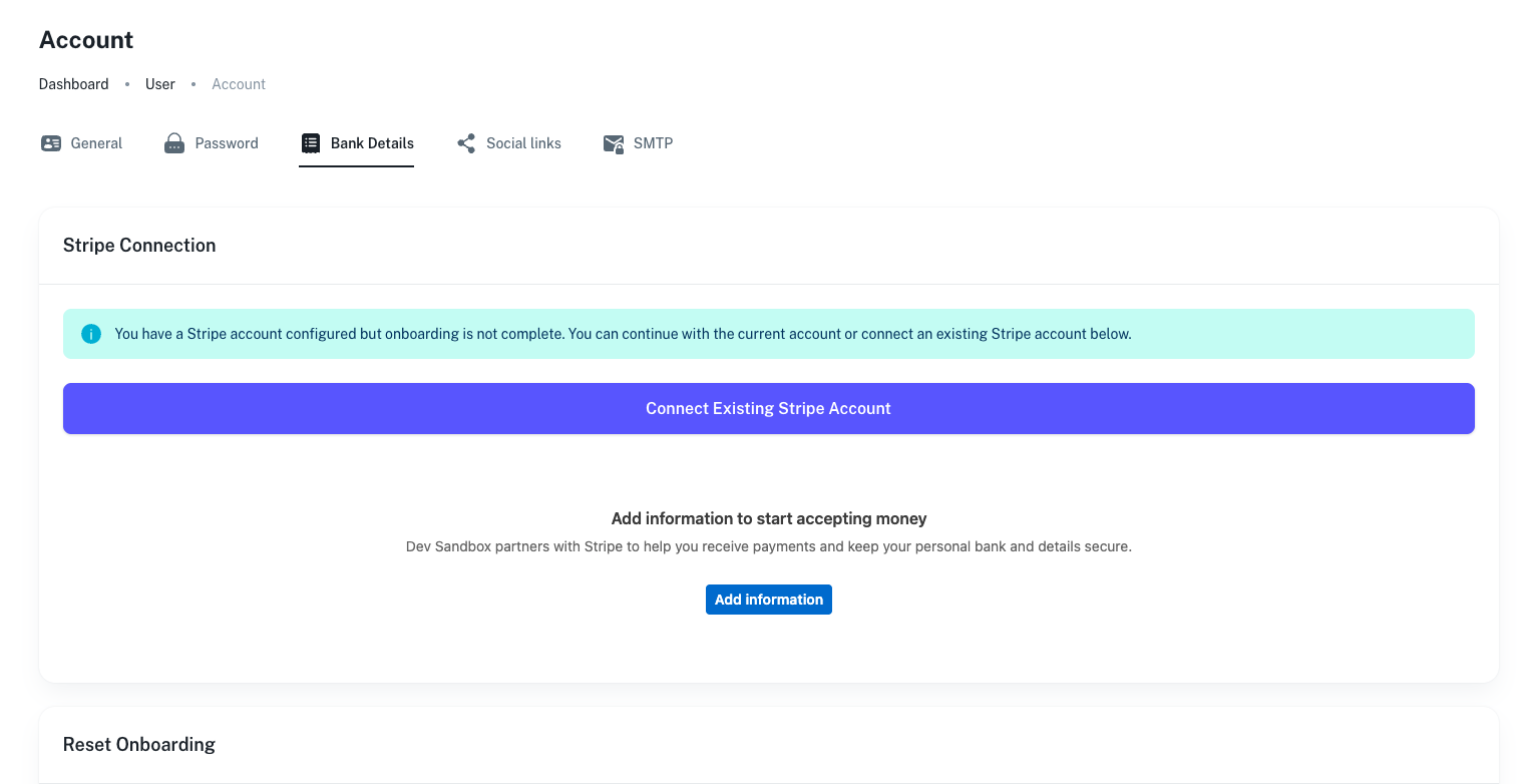 Stripe Connection card